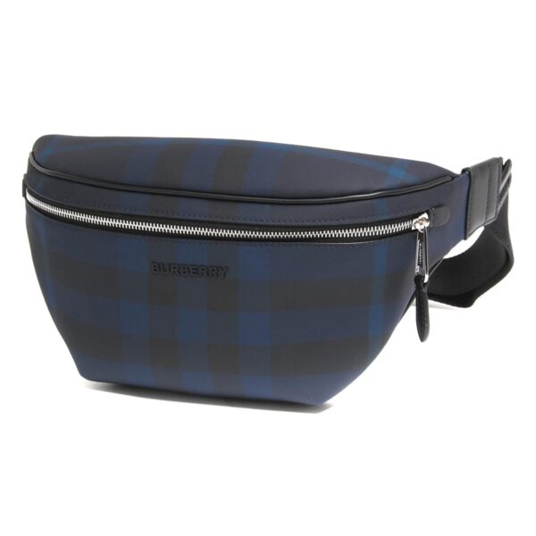 lbbb8073270 Burberry Caisson Check Belt Bag Navy