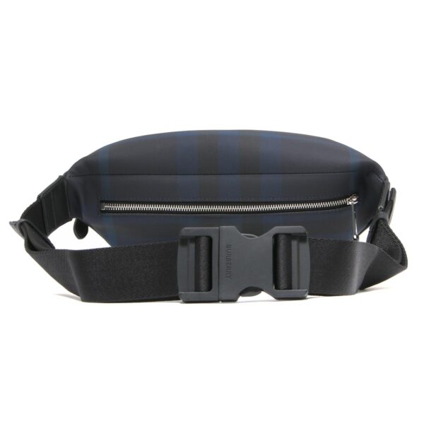 lbbb8073270y Burberry Caisson Check Belt Bag Navy