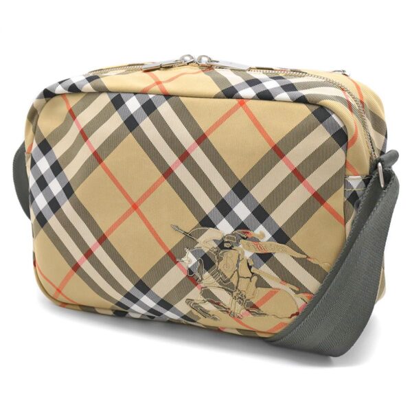 lbbb8091320 Burberry Check Horseback Riding Crossbody Bag Sand Brown Multi