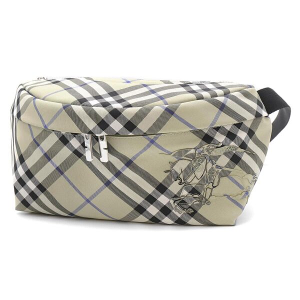 lbbb8091781 Burberry Check Horseback Riding Bum Bag Dull Beige