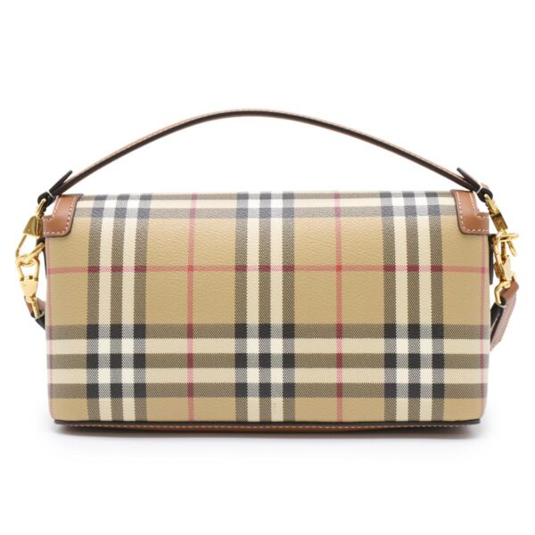 lbbb8092048y Burberry Note Check Clutch Bag Archive Beige Briar Brown