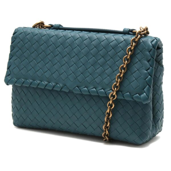 lbbo386498vo0ad4400 Bottega Veneta Olympia Intrecciato Shoulder Bag Blue