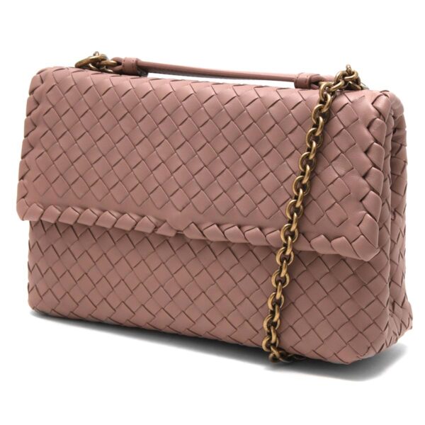 lbbo386498vo0ad6600 Bottega Veneta Olympia Intrecciato Shoulder Bag Pink