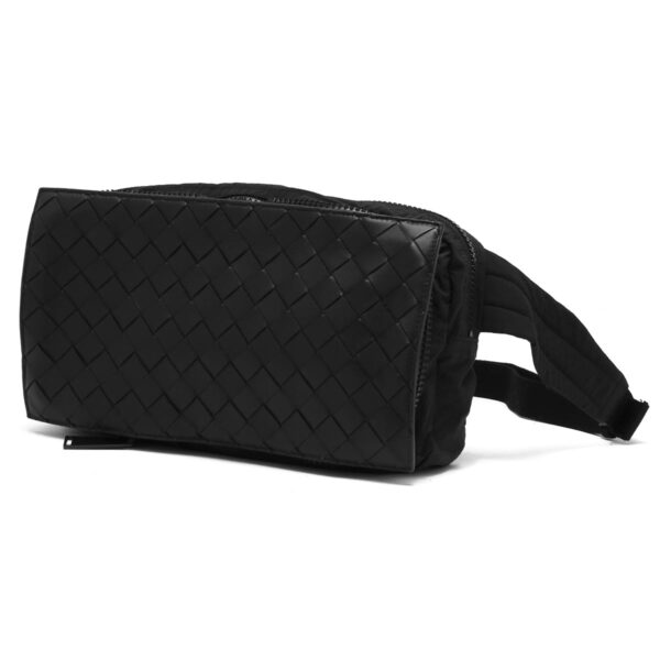 lbbo599650vcqg18984 Bottega Veneta Intrecciato Folding Belt Bag Black