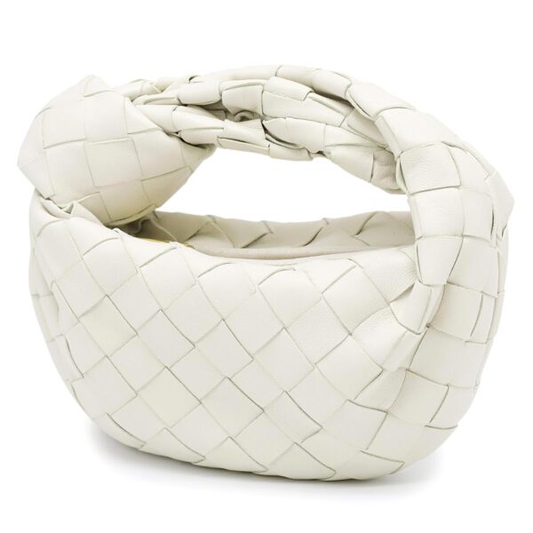 lbbo730828vcpp09143 Bottega Veneta The Jodi Candy Intrecciato Handbag White