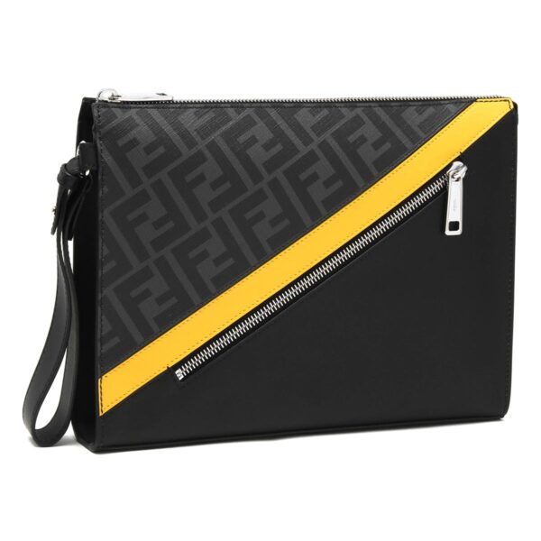 lbfe7va491a9xsf0r2a Fendi Zucca Clutch Bag Black Yellow