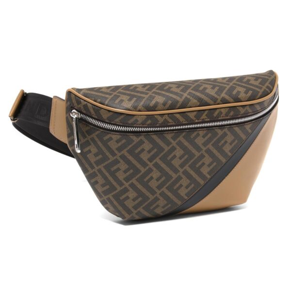 lbfe7va562ajf8f1ega Fendi Diagonal Zucca Waist Bag Brown Beige