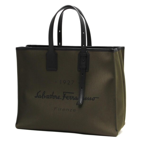 lbfr2408420760250 Ferragamo Large Tote Bag Khaki Green Black