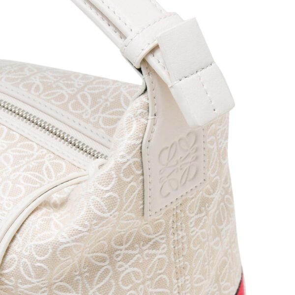 lblob906k68x023099d Loewe Cubby Anagram Leather Shoulder Bag Ecru White Red