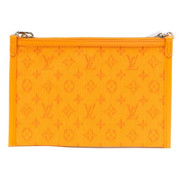 lblvm44640y Louis Vuitton Monogram Flat 2 Way Shoulder Bag Brown Gray Orange