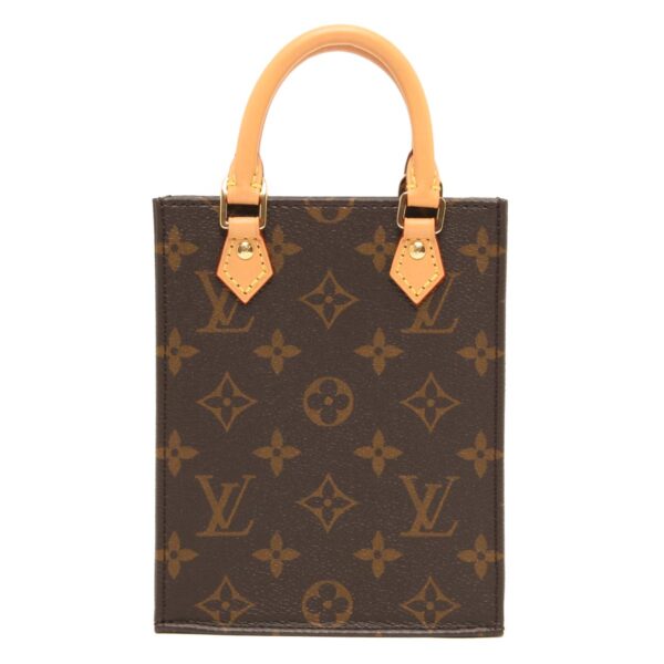 lblvm81295y Louis Vuitton Petite Sac Plat Monogram Canvas Shoulder Bag Brown