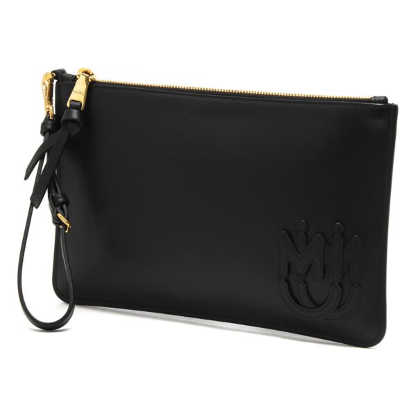 lbmi5nh0072ceif0002 Miu Miu Calf Leather Clutch Bag Black