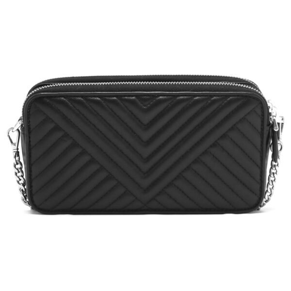 lbpr1dh0102cetf0002y Prada Nappa Impunture Triangle Plate Clutch Bag Black