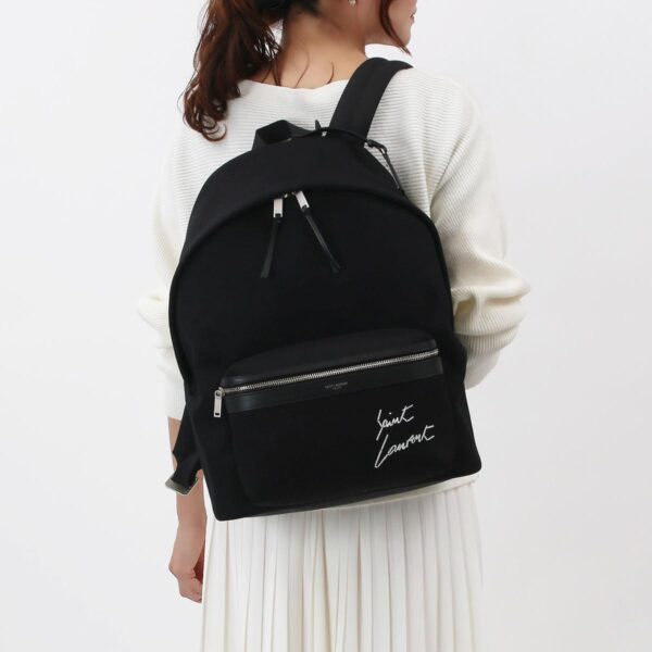 lbsl534968gkqn61070g Saint Laurent City Backpack Black White