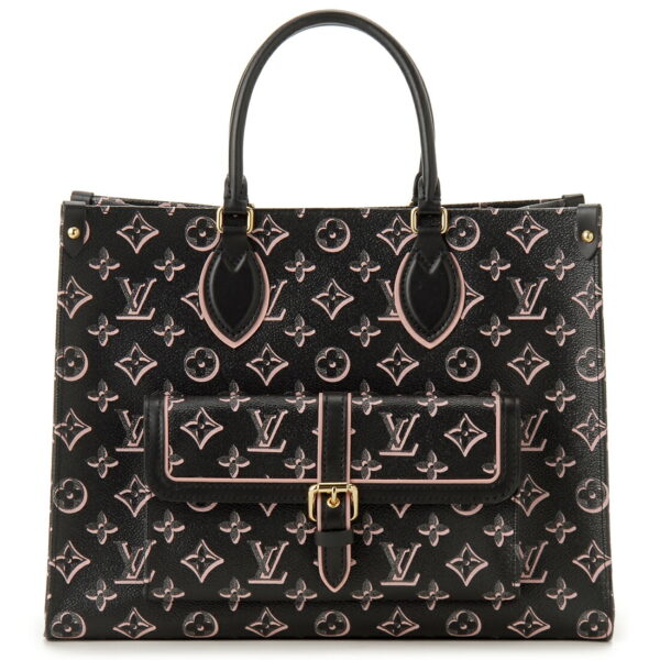 lv46154 Louis Vuitton On the Go MM Tote Bag Monogram Black