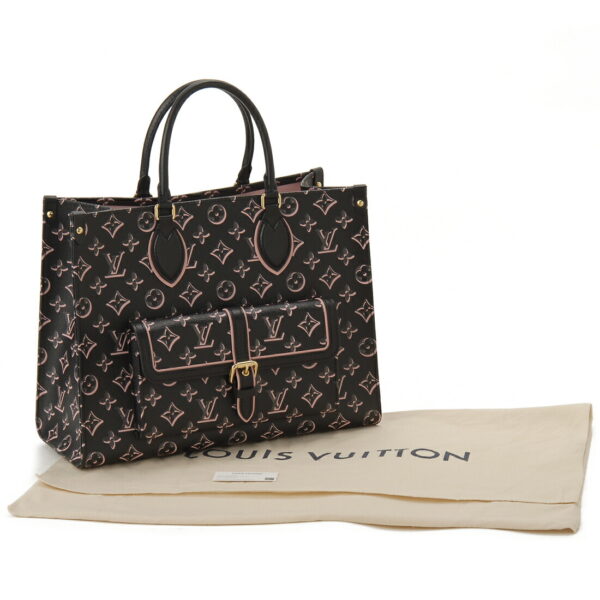 lv46154 3 Louis Vuitton On the Go MM Tote Bag Monogram Black