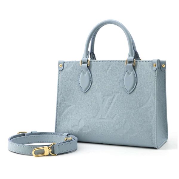 m46840 01 Louis Vuitton On the Go PM Empreinte Handbag 2way Blue