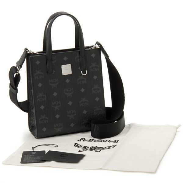 mcmmtaakc02 bk 3 MCM Shoulder Bag Mini Tote Leather Black