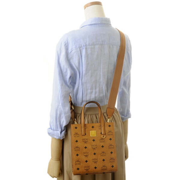 mcmmtaakc02 co 4 MCM Shoulder Bag Mini Tote Leather Cognac