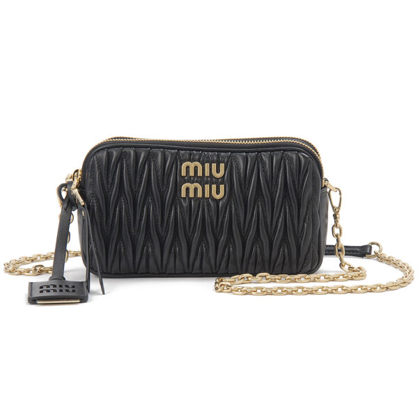 mm5bp045n88f0002olo Miu Miu Matelassé Shoulder Bag Black