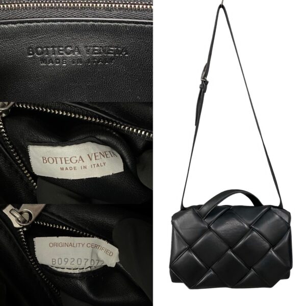 mna331 9 Bottega Veneta Maxi Intrecciato Leather Shoulder Bag Black