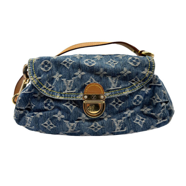 n0021 1 Louis Vuitton Mini Pleaty Monogram Denim Handbag Blue