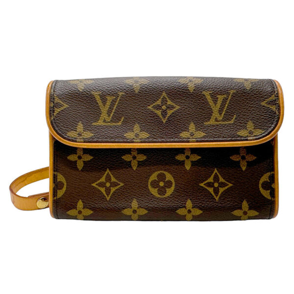 n0045 1 Louis Vuitton Pochette Florentine XS Monogram Canvas Waist Bag Brown