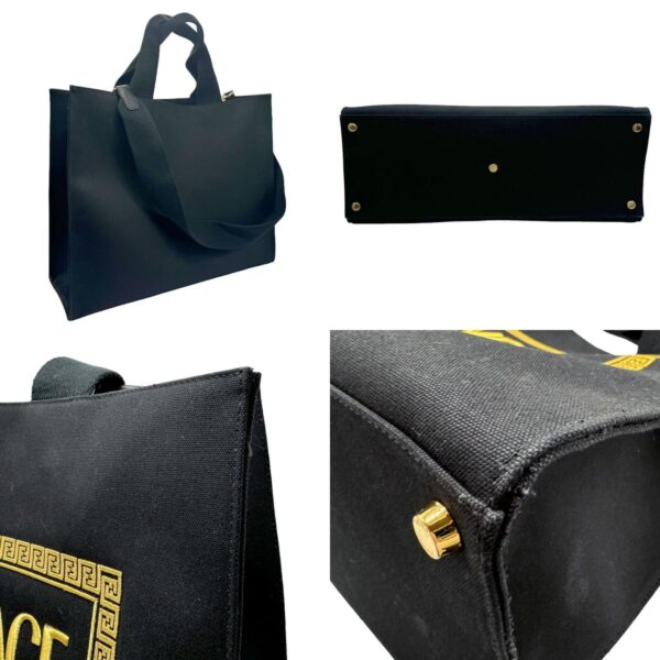 n0056 3 c Fendi Fendace Tote Bag Fendi x Versace Canvas Black