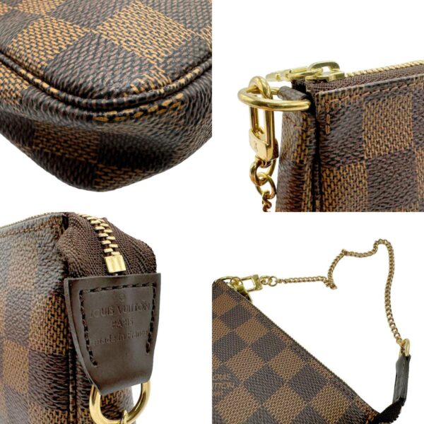 n0071 7 c Louis Vuitton Mini Pochette Accessoire Damier Canvas Pouch Brown