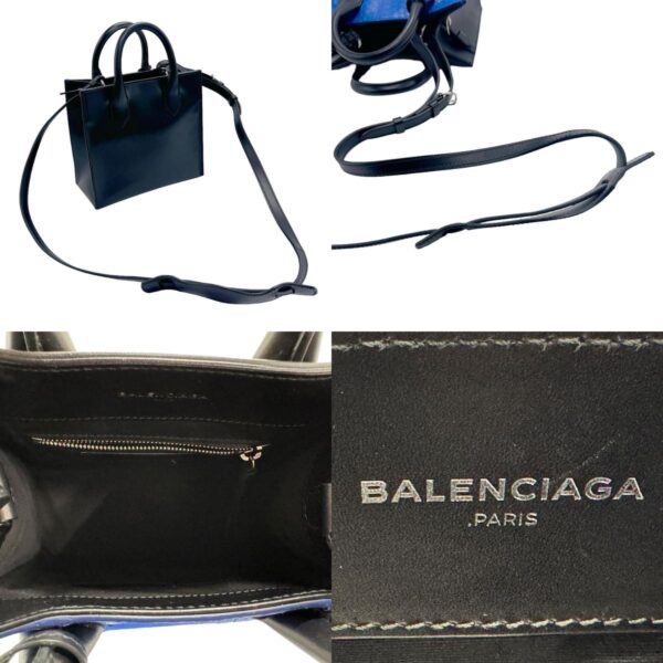 n0072 14 c Balenciaga Python Leather Shoulder Bag Blue Black