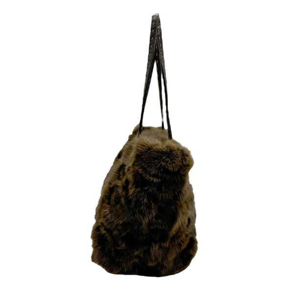 n0087 2 Fendi Selleria Tote Bag Fur Leather Brown