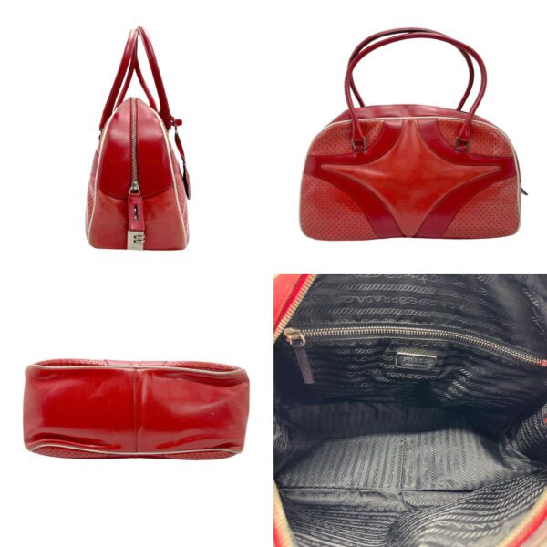 n0118 2 c Prada Handbag Leather Red