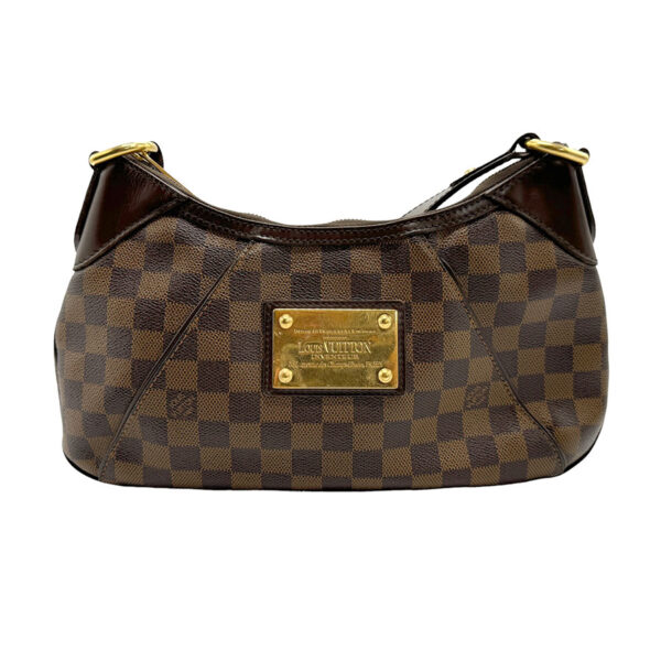 n0124 1 Louis Vuitton Thames PM Damier Canvas Handbag Brown