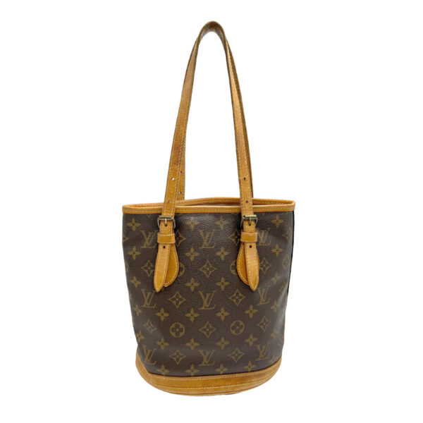 n0133 1 Louis Vuitton Bucket PM Monogram Canvas Handbag Brown