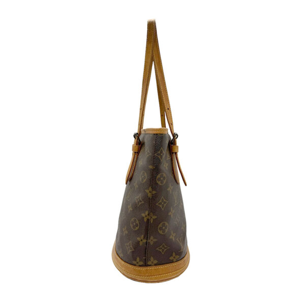 n0133 2 Louis Vuitton Bucket PM Monogram Canvas Handbag Brown