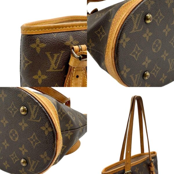 n0133 7 c Louis Vuitton Bucket PM Monogram Canvas Handbag Brown