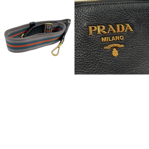 n0163 14 c Prada Shoulder Bag Leather Black