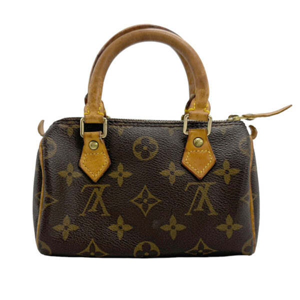 n0168 1 Louis Vuitton Mini Speedy Monogram Canvas Handbag Brown