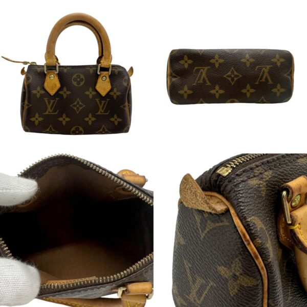 n0168 3 c Louis Vuitton Mini Speedy Monogram Canvas Handbag Brown