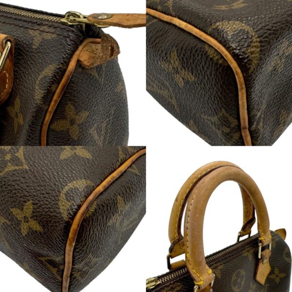 n0168 7 c Louis Vuitton Mini Speedy Monogram Canvas Handbag Brown