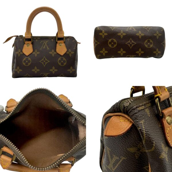 n0169 3 c Louis Vuitton Mini Speedy Monogram Canvas Handbag Brown