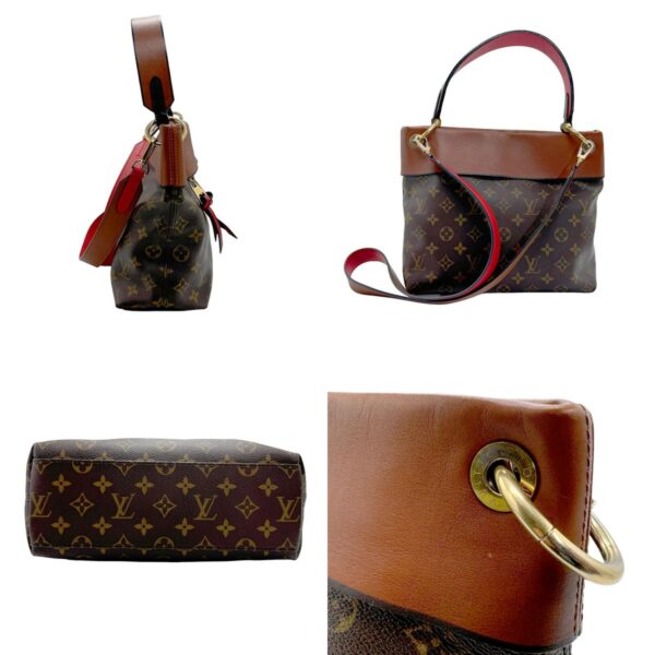 n0184 2 c Louis Vuitton Tuileries Monogram Canvas Shoulder Bag Brown