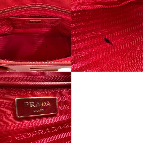 n0199 14 c Prada Shoulder Bag Handbag Leather Red