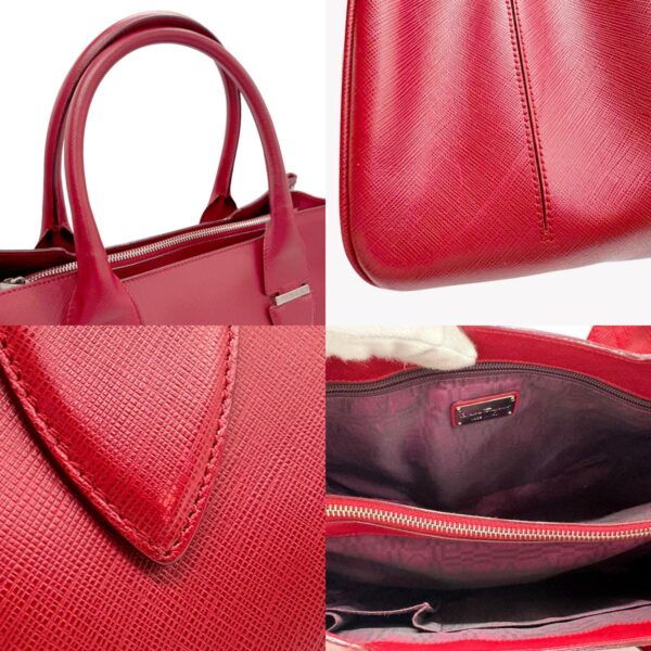 n0201 10 c Salvatore Ferragamo Gancini Leather Handbag Red