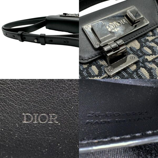 n0207 11 c Dior Crossbody Shoulder Bag Pochette Leather Black