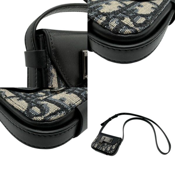 n0207 7 c Dior Crossbody Shoulder Bag Pochette Leather Black