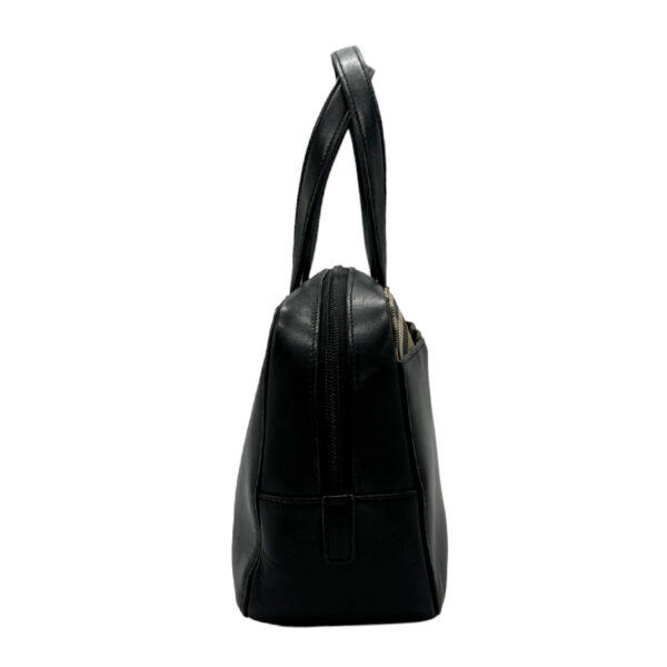 n0213 2 Burberry Leather Canvas Handbag Black