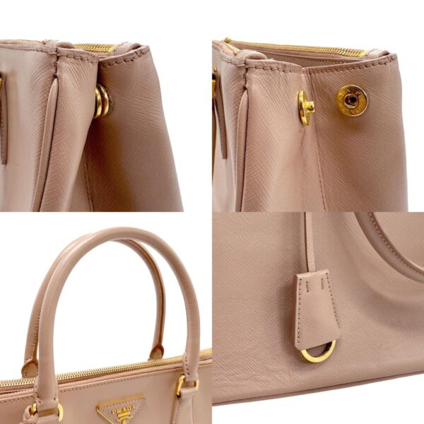 n0217 10 c Prada Shoulder Bag Leather Pink Beige