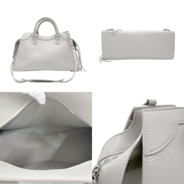 n0218 3 c Balenciaga Leather Neo Classic Shoulder Bag Gray