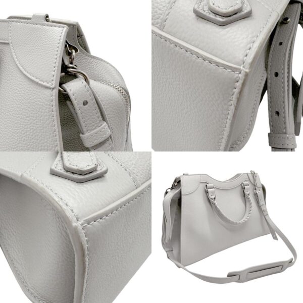 n0218 7 c Balenciaga Leather Neo Classic Shoulder Bag Gray